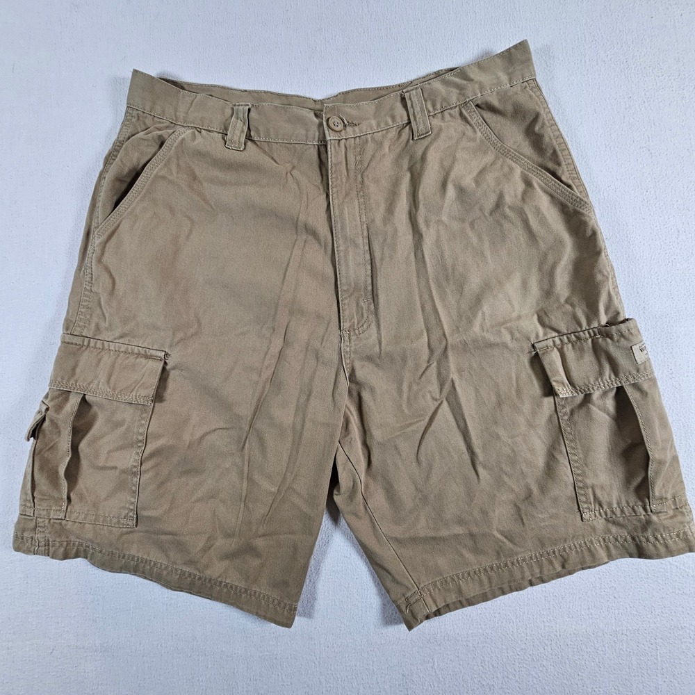 Wrangler Cargo Shorts Mens 36 Tan Cotton Twill Relaxed Fit Utility‎ 60KSWGR